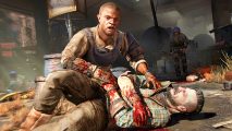 Dying Light 2 DLC delay: a man aids a wounded man lying on the ground