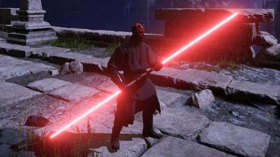 The Elden Ring lightsaber mod with Darth Maul