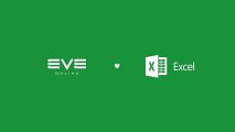 Eve Online spreadsheet: the logos of Eve Online and Excel rest on a green background