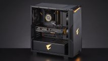 The Gigabyte Aorus gaming PC codenamed 'Project Stealth', featuring no visible wires