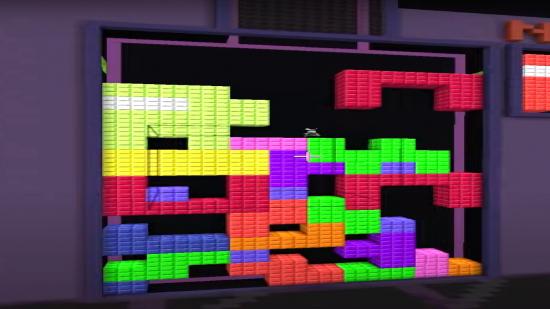 It's Minecraft Tetris with Among Us blocks, of course