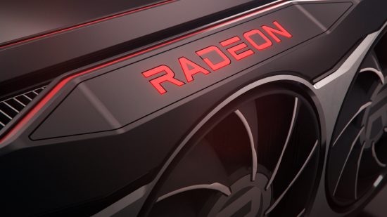 An AMD Radeon graphics card shows its logo