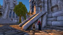 WoW patch: kids gather outside of an orphanage in World of Warcraft