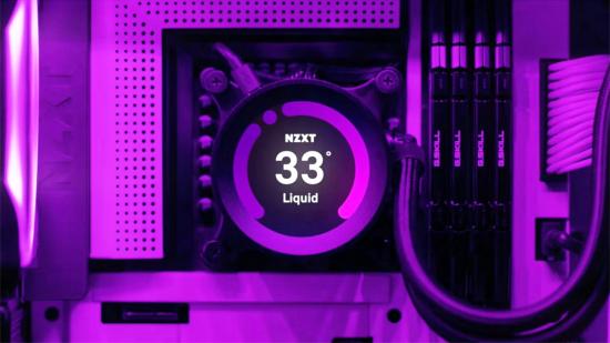 Best AIO cooler: the NZXT liquid cooler has a screen that displays the temperature of your gaming PC