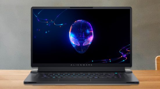 Best gaming laptops 2022: An Alienware gaming laptop sits on a desk
