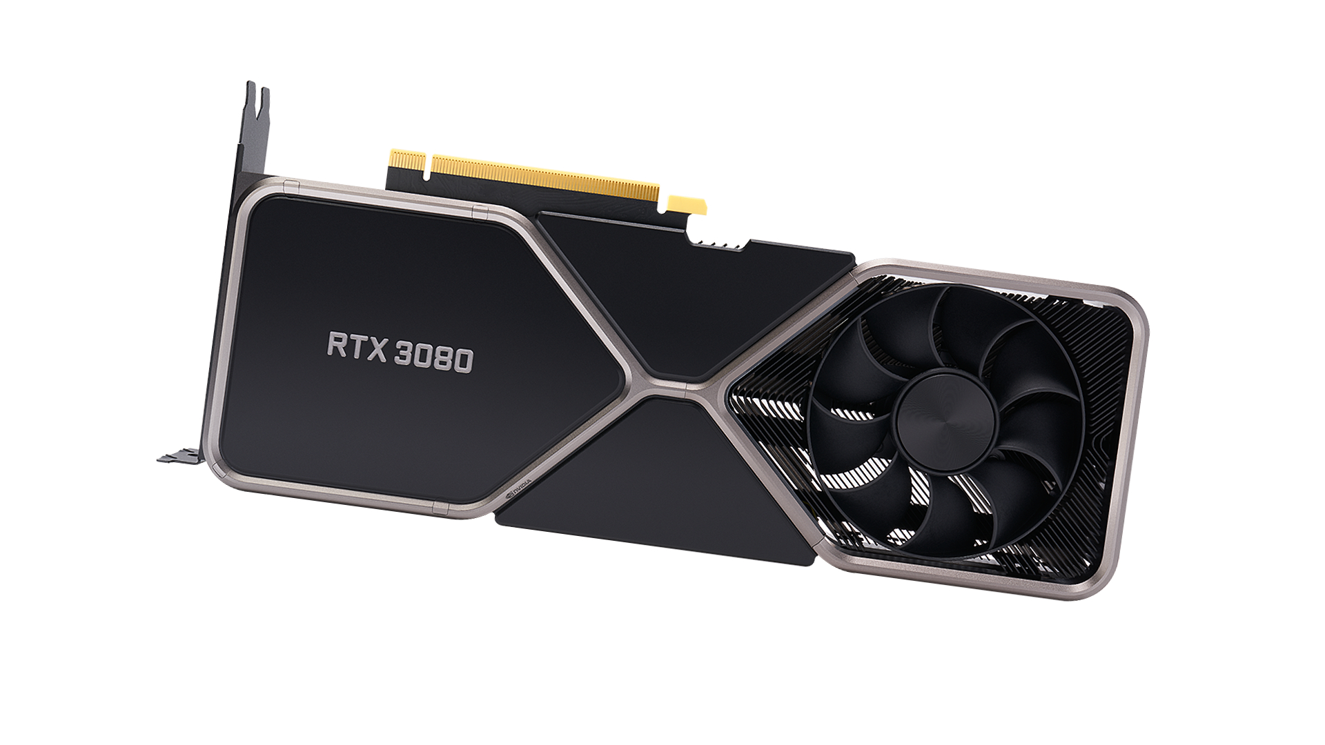 best graphics card: Nvidia RTX 3080 on white backdrop