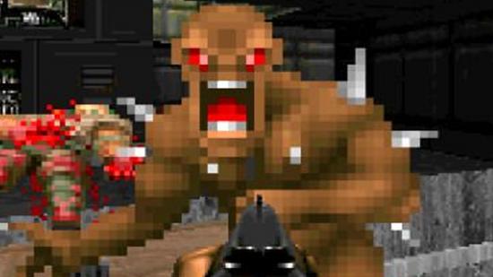 Even this imp is impressed by this Doom BIOS port