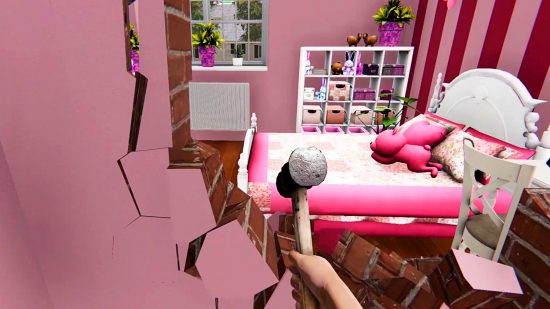 House Flipper joins PC game pass - hammering a wall