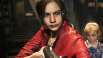 Claire Redfield from Resident Evil 2 remake holding shotgun