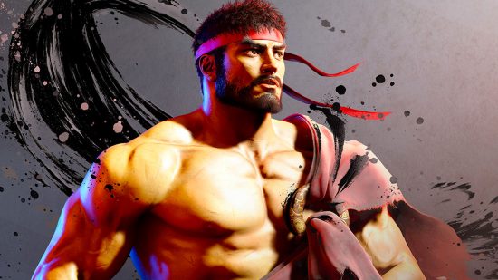Street Fighter 6 release date: Ryu looking into the distance as a blue light shines on him