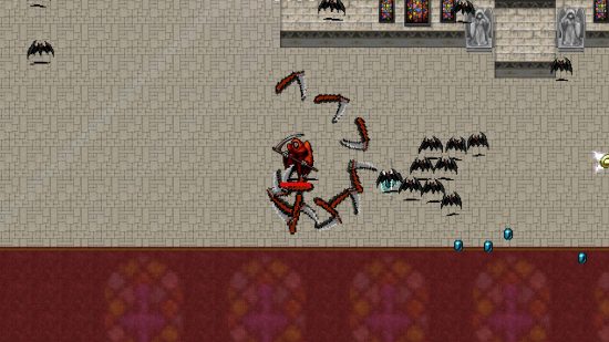 Beste Vampir -Überlebende Charaktere - Red Death wirft einige Fledermäuse in einer Kirche auf einige Fledermäuse
