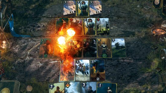 Best card games PC: a battle playing out on the Gwent board