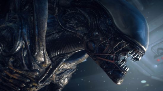 Best horror games: a close-up of the xenomorph's head from Alien Isolation