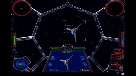 Best Star Wars games on PC: a pixilated view of a pilot looking through a shapeship's cockpit window