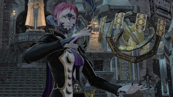 FFXIV Astrologian and Dragoon reworks delayed until 7.0 - a red-haired Au Ra Astrologian