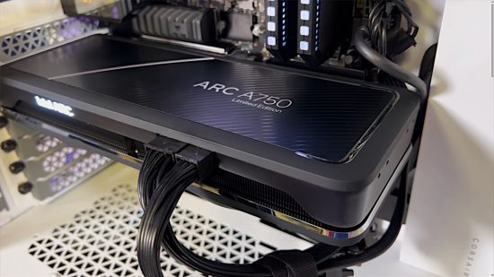 An Intel Arc GPU, the 750 limited edition model