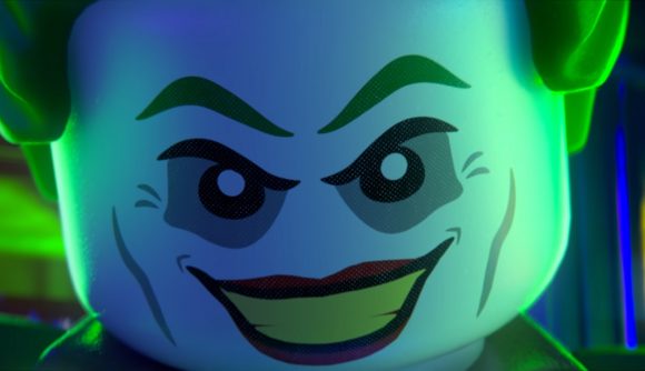 LEGO games Humble Bundle - image shows a close up of the LEGO Joker's face.
