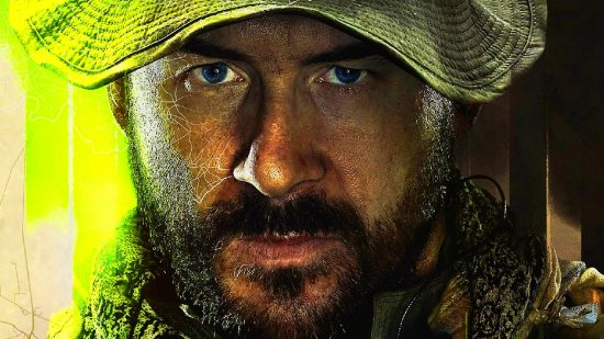 Captain Price from Modern Warfare 2 looking at the camera