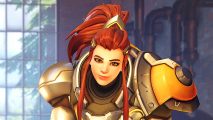 Overwatch 2 changes: Support hero Brigitte in a tavern, wearing full armour