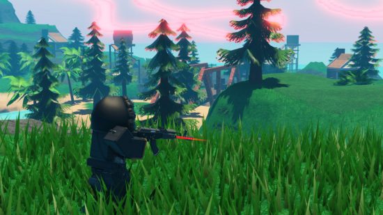 A Roblox avatar hunts in the now-defunct game Rift Royale.