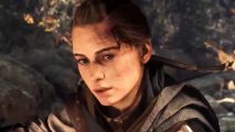 A Plague Tale Requiem - protagonist Amicia looks off-camera, a wound visible on her temple