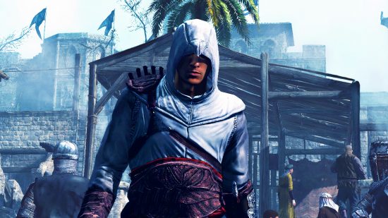 Assassin’s Creed Infinity setting rumoured to be a fan favourite: an assassin in white robes, Altair from Assassin's Creed, stalks through an ancient marketplace