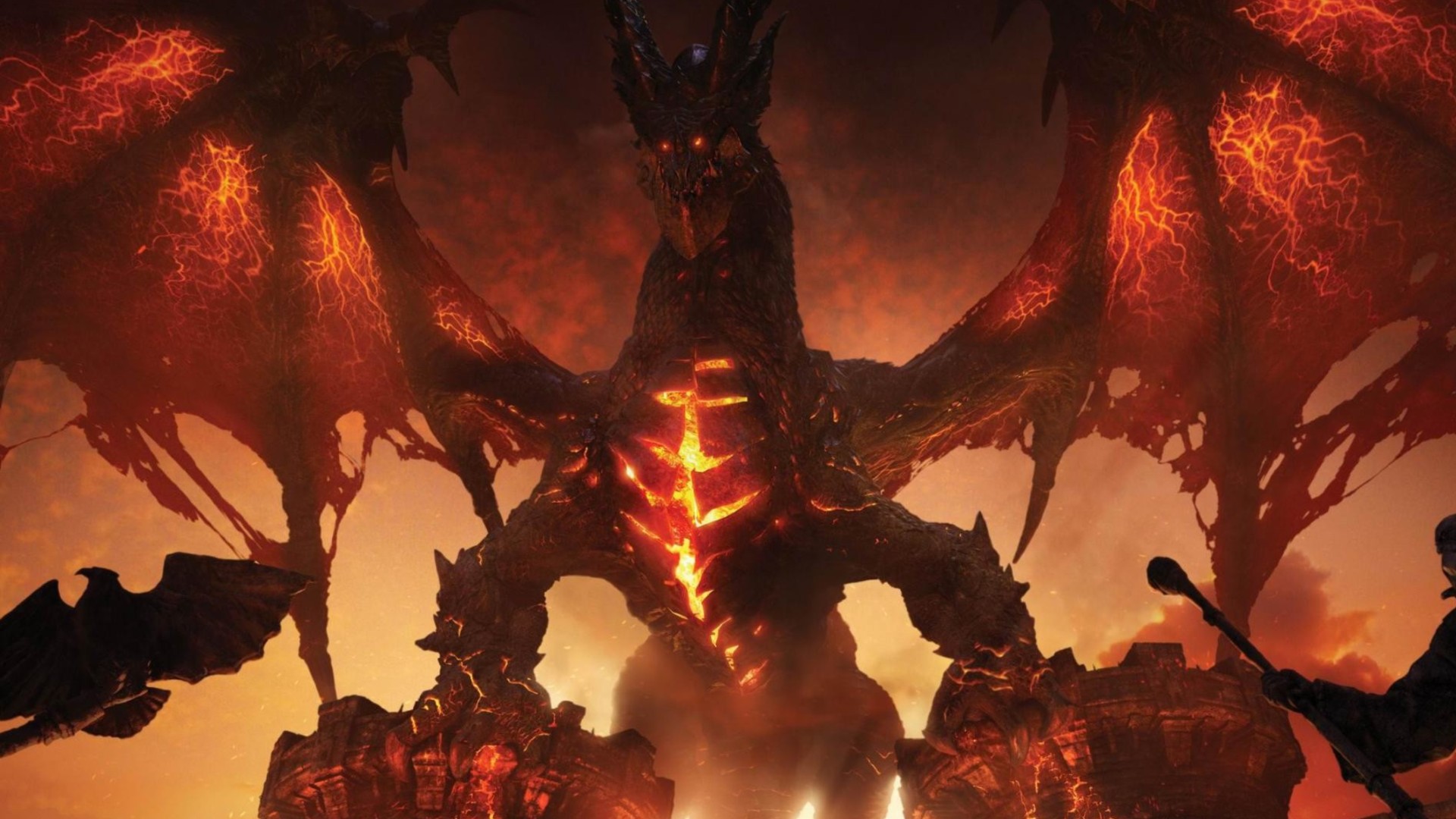 Best dragon games: World of Warcraft. Image shows a large, demonic dragon.