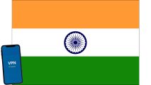 Best Indian VPN - image shows the Indian flag beside a phone with a VPN on it.