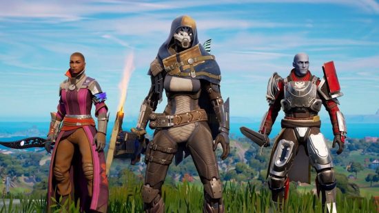 Destiny 2 Fortnite: Three Fortnite characters are dressed as heroes from Destiny 2