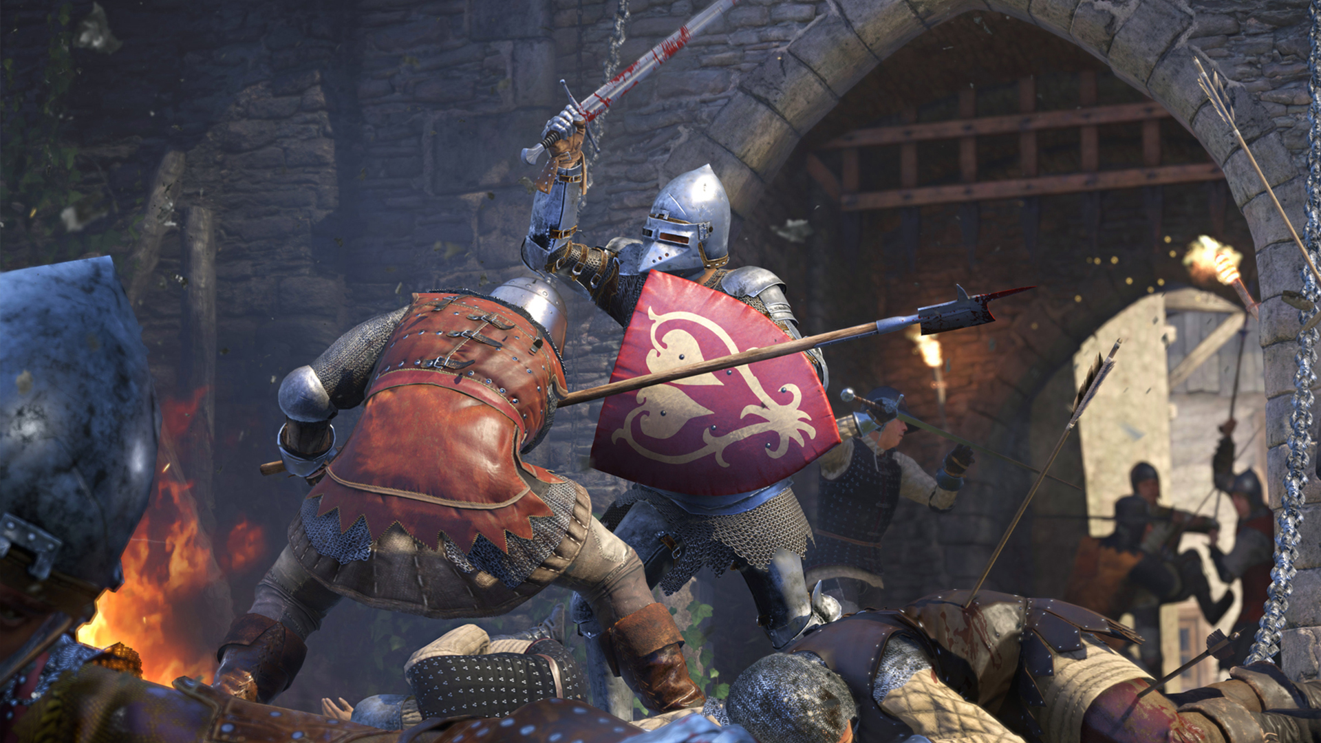 Best Game of Thrones Games: Kingdom Come Deliverance. Image shows two knights fighting.