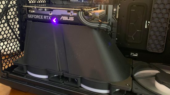3D Printed gaming PC mod within Fractal case with Asus Nvidia RTX 3060 GPU on top