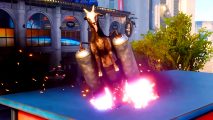 Goat Simulator 3 devs haven't thought about its popularity - a goat blasting off with a jetpack, tongue flopping from its mouth