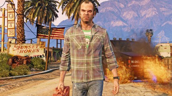 GTA 5 mod updates entire game world: Trevor from GTA 5 sets a car on fire