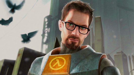 Half-Life 2 VR has a confirmed beta release date: a scientist in body armour, Gordon Freeman from Half-Life, stands before a dystopian landscape