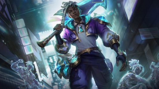 League of Legends Star Guardian event postponed following backlash: Ekko from League of Legends holds a giant sword