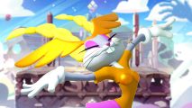 Multiversus season one release date - Brunhilde Bugs Bunny, with golden wings and pigtails atop his head