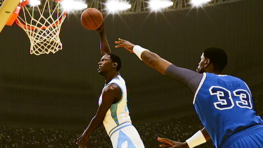 NBA 2K23 - Michael Jordan leaps for a dunk