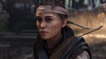 A Plague Tale Requiem characters: A young woman with a bandaged head and dirty clothes