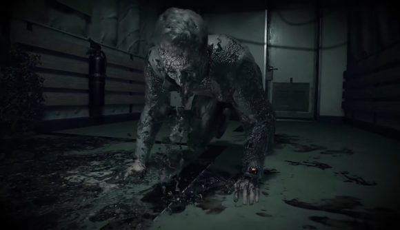 Resident Evil Humble Bundle - image shows a zombie vomiting blood on the floor.