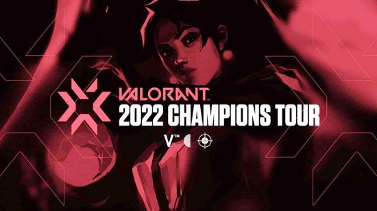 Valorant Champions Twitch drops 2022: Valorant Champions Tour VCT poster with logo and Agent Sage in the background