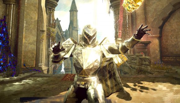 Babylon's Fall cancelled after less than a year online by Square Enix: a c a character dressed as a knight takes up the screen