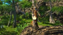 FFXIV Island Sanctuary gathering: a character looking at the horizon from a rock