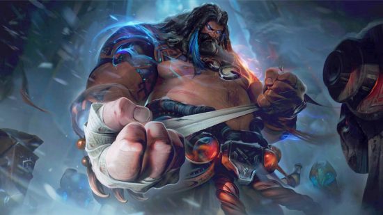 League of Legends champion visual updates could take 20 years: a muscular man tightens his hand-wraps