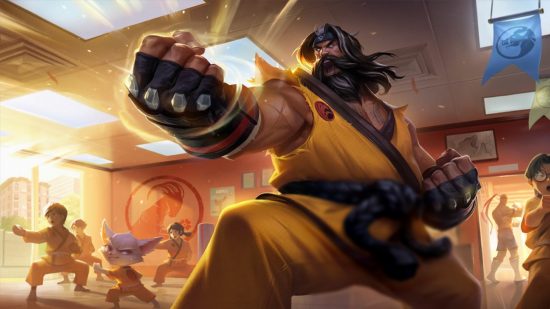 League of Legends Udyr skin is the thing we never knew we needed: a martial artist wear a yellow gi teaches a class