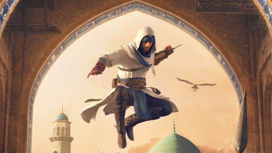 Assassin’s Creed next game confirmed as Valhalla spin-off Mirage: An assassin leaps through the air in Assassin's Creed Mirage