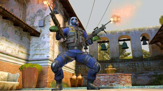 CS:GO skins have different hitboxes claims player, causing P2W concern: an SAS operator from CS:GO fires two guns in the air