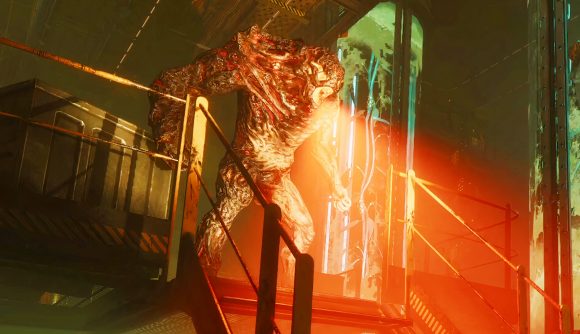 Dead by Daylight style multiplayer horror game is new Monstrum sequel: A monster from Monstrum 2 shoots an orange beam of energy out its mouth