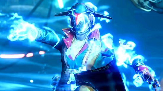 Destiny 2 Arc 3.0 - a warlock thrusts their arm forward, electricity jolting from it
