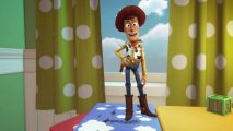 Disney Dreamlight Valley bug sends players flying high: A cowboy doll stands wide-eyed in front of a window