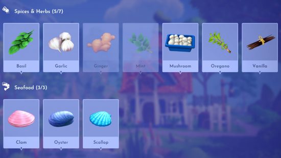 مجموعات ومكونات Disney Dreamlight Valley ومكونات: قائمة بتوابل وادي الأحلام والأعشاب والمأكولات البحرية ، مأخوذة من اللعبة